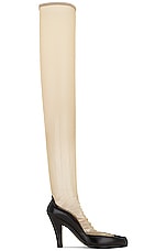 The Row Sock Pump in Black & Nude, view 1, click to view large image.