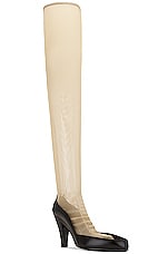 The Row Sock Pump in Black & Nude, view 2, click to view large image.