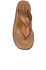 The Row Ginza Thong Sandals in Caramel, view 4, click to view large image.