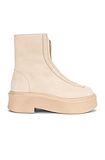 The Row Zipped Booties in Beige, view 1, click to view large image.