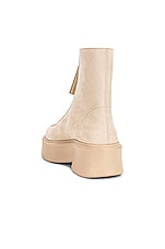 The Row Zipped Booties in Beige, view 3, click to view large image.