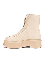 The Row Zipped Booties in Beige, view 5, click to view large image.