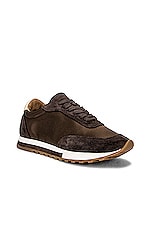 The Row Owen Runner Sneaker in Brown & Brown, view 2, click to view large image.