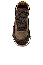 The Row Owen Runner Sneaker in Brown & Brown, view 4, click to view large image.