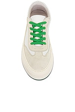 The Row Marley Lace Up Sneaker in Milk & Milk, view 4, click to view large image.