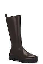 The Row Greta Moto Boot in Chocolate, view 2, click to view large image.