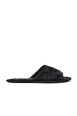 The Row Frances Open Toe Slipper in Black, view 1, click to view large image.