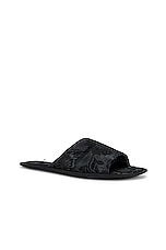 The Row Frances Open Toe Slipper in Black, view 2, click to view large image.