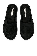 The Row Frances Open Toe Slipper in Black, view 4, click to view large image.
