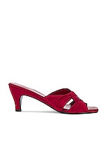 The Row Soft Knot Mule Sandal in Red, view 1, click to view large image.
