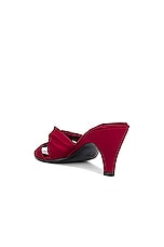 The Row Soft Knot Mule Sandal in Red, view 3, click to view large image.
