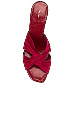 The Row Soft Knot Mule Sandal in Red, view 4, click to view large image.