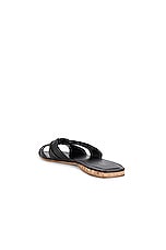 The Row Soft Knot Flat Sandal in Black & Cork, view 3, click to view large image.