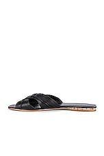The Row Soft Knot Flat Sandal in Black & Cork, view 5, click to view large image.
