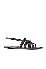 The Row Line Sandal in Dark Brown, view 1, click to view large image.