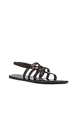 The Row Line Sandal in Dark Brown, view 2, click to view large image.