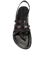 The Row Line Sandal in Dark Brown, view 4, click to view large image.