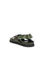 The Row Buckle Sandal in DARK GREEN, view 3, click to view large image.