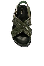 The Row Buckle Sandal in DARK GREEN, view 4, click to view large image.