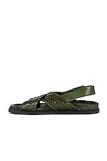 The Row Buckle Sandal in DARK GREEN, view 5, click to view large image.