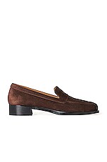 The Row Garcon Suede Loafers in Mocha | FWRD