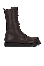 The Row Patty Boot in Dark Brown, view 1, click to view large image.