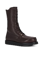 The Row Patty Boot in Dark Brown, view 2, click to view large image.