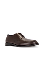 The Row Novus Derby Loafer in Dark Brown, view 2, click to view large image.