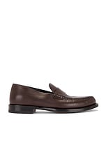 The Row Novus Mocassin Loafer in Dark Brown, view 1, click to view large image.