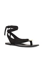 The Row Charm Beach Sandal in Black, view 2, click to view large image.