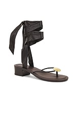 The Row Cord Sandal in Espresso, Dark Brown, & Brass, view 2, click to view large image.