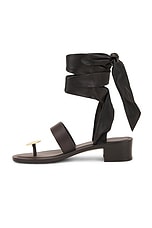 The Row Band Sandal in Espresso, Dark Brown, & Brass, view 5, click to view large image.