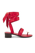 The Row Band Sandal in Gogi, Red, & Brass, view 1, click to view large image.