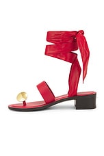 The Row Band Sandal in Gogi, Red, & Brass, view 5, click to view large image.