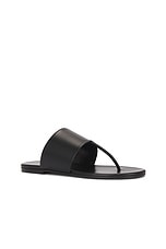 The Row Signum Flat Sandal in Black, view 2, click to view large image.