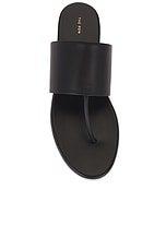 The Row Signum Flat Sandal in Black, view 4, click to view large image.