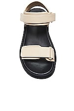 The Row Hook and Loop II Sandals in Oatmilk, view 3, click to view large image.