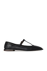 【The Row】Tストラップ フラットシューズ F1599SL3 BLK The Row Square T-Strap flats for Women - Black in UAE
