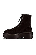 The Row Zipped Boots in Dark Brown, view 5, click to view large image.