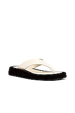 The Row Ginza Thong Sandals in Natural & Black, view 2, click to view large image.