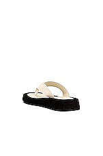 The Row Ginza Thong Sandals in Natural & Black, view 3, click to view large image.