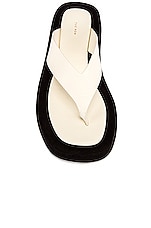 The Row Ginza Thong Sandals in Natural & Black, view 4, click to view large image.