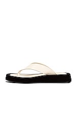 The Row Ginza Thong Sandals in Natural & Black, view 5, click to view large image.