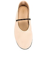 The Row Elastic Ballet Flats in Milk, view 4, click to view large image.