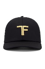 TOM FORD Cap in Black & Gold, view 1, click to view large image.