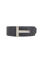 TOM FORD 40 MM Reversible Belt in Dark Navy & Black, view 3, click to view large image.