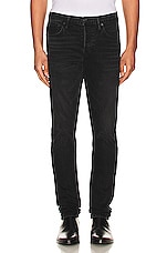 TOM FORD Black Denim Stretch Slim Fit Jean in Black, view 3, click to view large image.