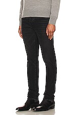 TOM FORD Black Denim Stretch Slim Fit Jean in Black, view 4, click to view large image.