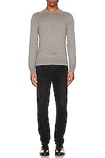 TOM FORD Black Denim Stretch Slim Fit Jean in Black, view 5, click to view large image.