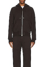 TOM FORD Hooded Zip Up in Dark Chocolate, view 3, click to view large image.